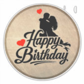 Romantischer Alles Gute zum Geburtstag Aufkleber (Vorderseite)