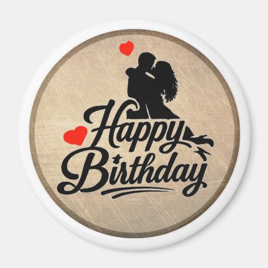 Romantischer Alles Gute zum Geburtstag Magnet (Vorne)