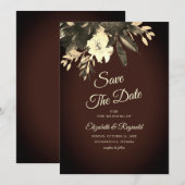 Romantischer, alternder brauner Fall Save the Date (Vorne/Hinten)