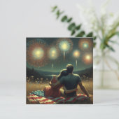 Romantischer Amerikanische Unabhängigkeitstag Karte (Stehend Vorderseite)