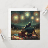 Romantischer Amerikanische Unabhängigkeitstag Karte (Vorderseite/Rückseite Beispiel)