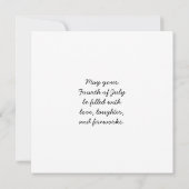 Romantischer Amerikanische Unabhängigkeitstag Karte (Rückseite)