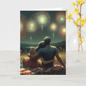 Romantischer Amerikanische Unabhängigkeitstag Karte (Gelbe Blume)