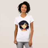 Romantischer Anime-Traum: Blütenhaarige Schönheit T-Shirt (Vorne ganz)