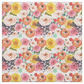 Romantischer Aquarell-Garten mit Blumen Stoff (Muster)