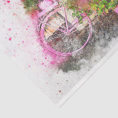 Romantischer Aquarellgarten Fahrrad Entdeckungsrei Seidenpapier (Ausschnitt)