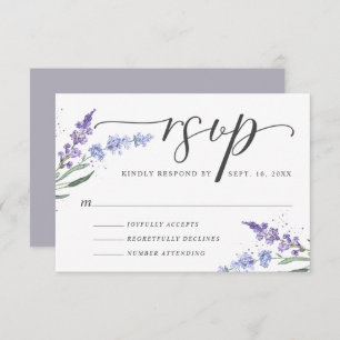 Romantischer Aquarelllavenor RSVP Karte