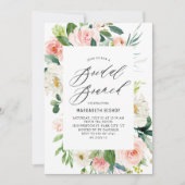 Romantischer Aquarellpeach Florals Bridal Brunch Einladung (Vorderseite)