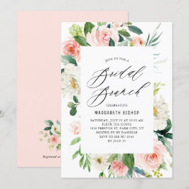 Romantischer Aquarellpeach Florals Bridal Brunch Einladung