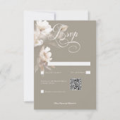Romantischer ätherischer neutraler beiger QR-Code RSVP Karte (Vorderseite)