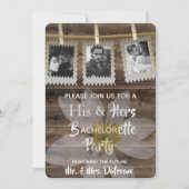 Romantischer Bachelor/Junggeselinnen-Abschied Einladung (Vorderseite)