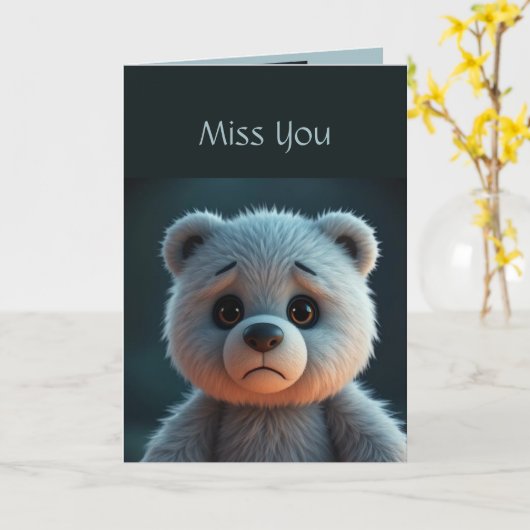 Romantischer Bärenhug traurige einsame Fun Spaß Mi Karte (Gelbe Blume)