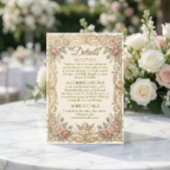 Romantischer Barock-Rosé-Blumen-Regency Begleitkarte