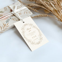 Romantischer Barock Verzierter Rahmen Hochzeit Geschenkanhänger