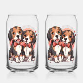 Romantischer Beagle Welpe Liebe Illustration Dosenglas (Vorderseite)