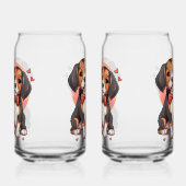 Romantischer Beagle Welpe Liebe Illustration Dosenglas (Links)