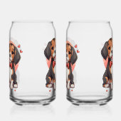 Romantischer Beagle Welpe Liebe Illustration Dosenglas (Rechts)