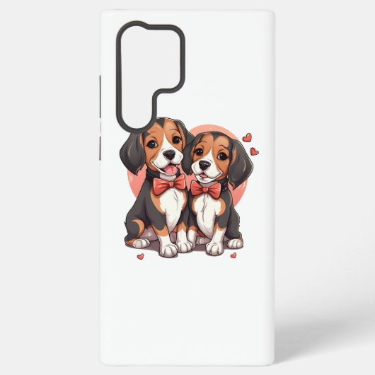 Romantischer Beagle Welpe Liebe Illustration Samsung Galaxy Hülle (Rückseite)