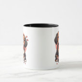 Romantischer Beagle Welpe Liebe Illustration Tasse (Zentrum)