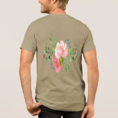 Romantischer Beeren-Blumenkranz Tri-Blend Shirt (Rückseite)