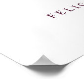 Romantischer Begrüßungstag in Burgund Poster (Ecke)