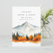 Romantischer Berg Save The Date (Stehend Vorderseite)