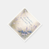 Romantischer Blaubeer-Blumenkranz-Brautabschied Serviette (Ecke)