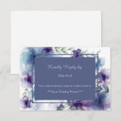 Romantischer Blauer Blumenzwiebeln RSVP Karte (Vorne/Hinten)