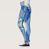 Romantischer, blauer Himmel und weiße Orchideen Leggings (Links)