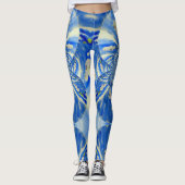 Romantischer, blauer Himmel und weiße Orchideen Leggings (Vorderseite)