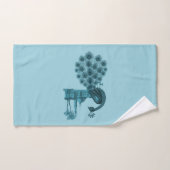 Romantischer blauer Pfau Badhandtuch Set (Handtuch)