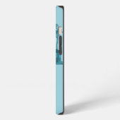 Romantischer blauer Pfau iPhone Hülle (Linke Seite)