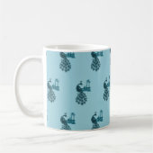 Romantischer blauer Pfau Kaffeetasse (Links)