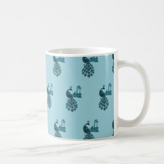 Romantischer blauer Pfau Kaffeetasse (Rechts)