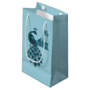 Romantischer blauer Pfau Kleine Geschenktüte