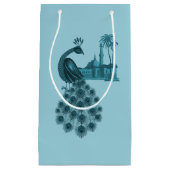 Romantischer blauer Pfau Kleine Geschenktüte (Vorderseite)
