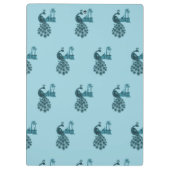 Romantischer blauer Pfau Klemmbrett (Rückseite)
