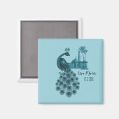 Romantischer blauer Pfau Magnet (Vorderseite/Rückseite)