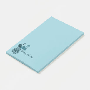 Romantischer blauer Pfau Post-it Klebezettel