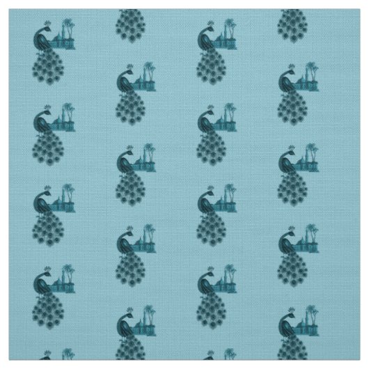 Romantischer blauer Pfau Stoff (Muster)