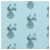 Romantischer blauer Pfau Stoff (Nahaufnahme)