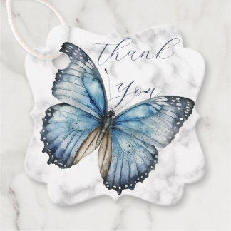 Romantischer Blauer Schmetterling danke für Tags Geschenkanhänger