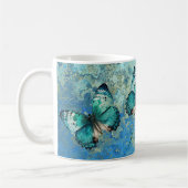 Romantischer Blauer Schmetterling Kaffeetasse (Links)