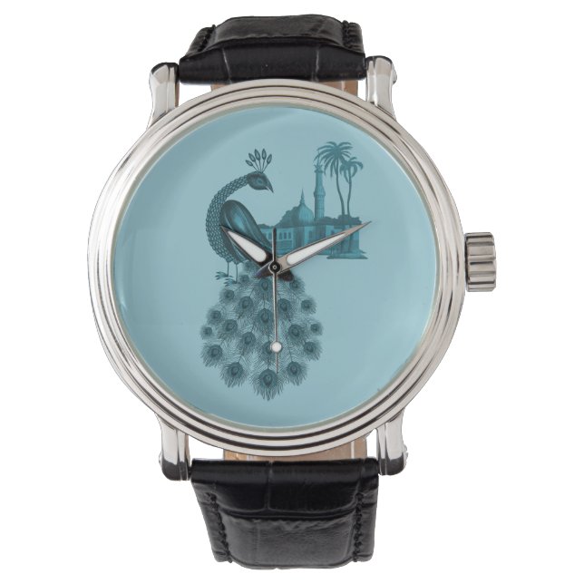Romantischer Blaupfau Armbanduhr (Vorderseite)