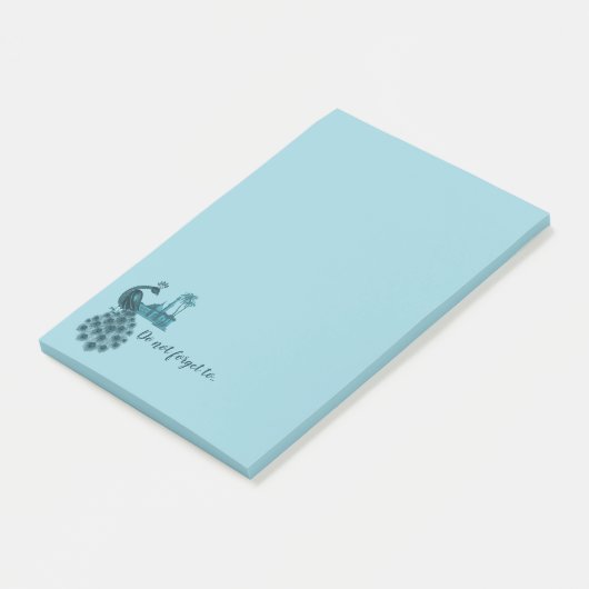 Romantischer Blaupfau Post-it Klebezettel (angewinkelt)