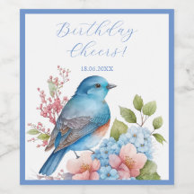 Romantischer Blauvogel und Blume