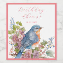 Romantischer Blauvogel und Blume