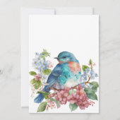 Romantischer Blauvogel zum Geburtstag Einladung (Rückseite)