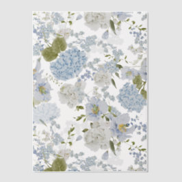 Romantischer Blue Floral Hydrangea Allover Print Pergament Einladungen