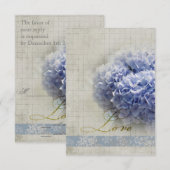 Romantischer Blue Hydrangeas Wedding RSVP Karte (Vorne/Hinten)